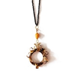 BLACK-GOLD GLASS NECKLACE