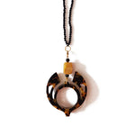 BLACK-GOLD GLASS NECKLACE