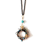 BLACK-GOLD GLASS NECKLACE