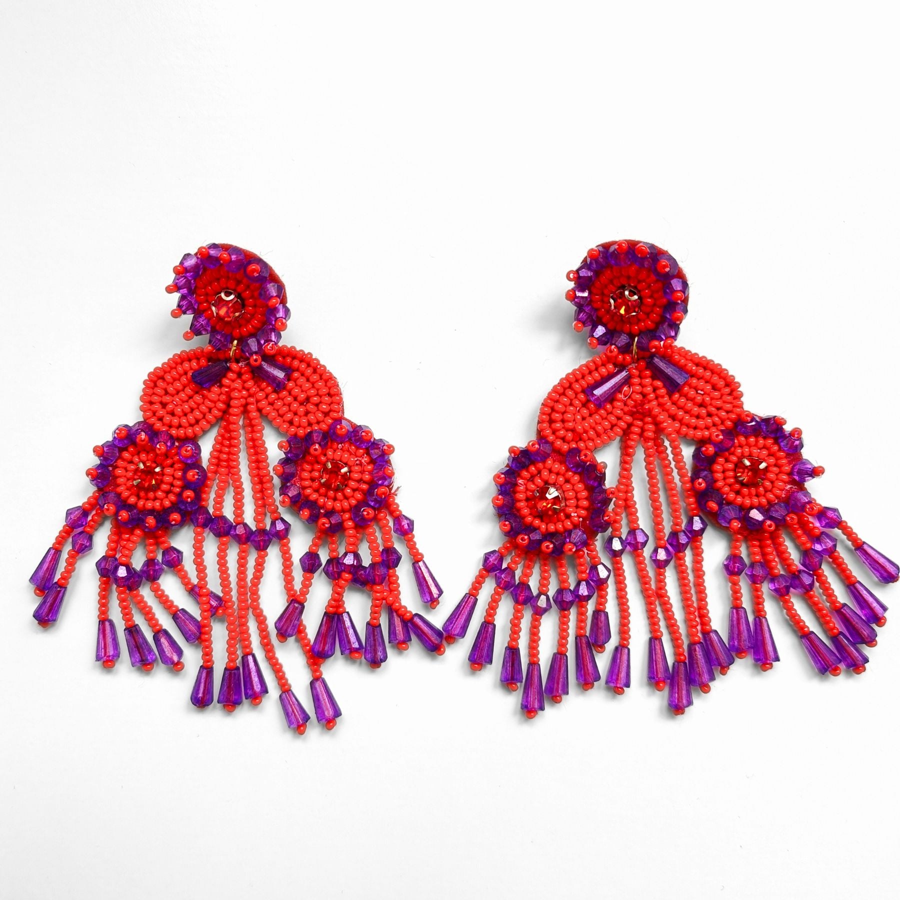 FRIDA RED AND PURPLE EARRINGS