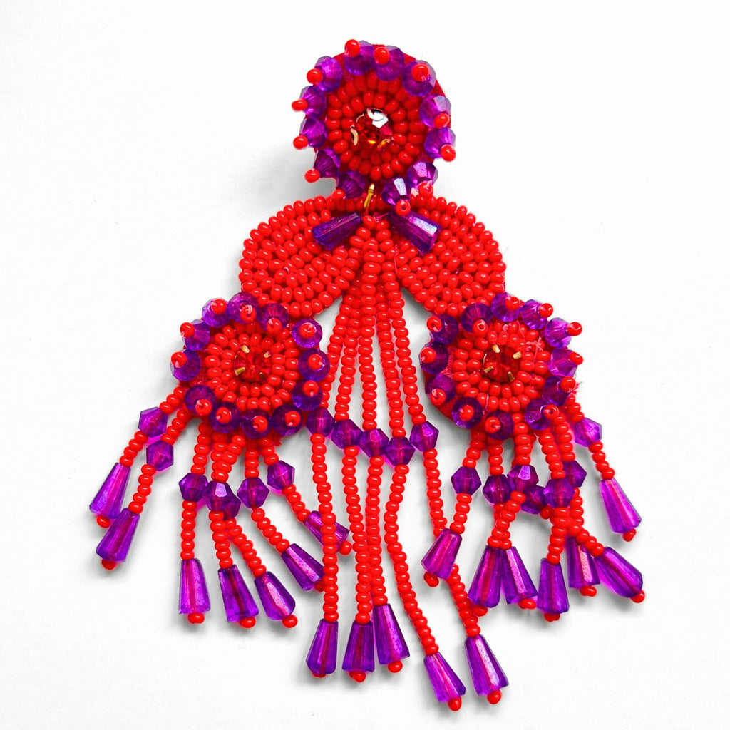 FRIDA RED AND PURPLE EARRINGS