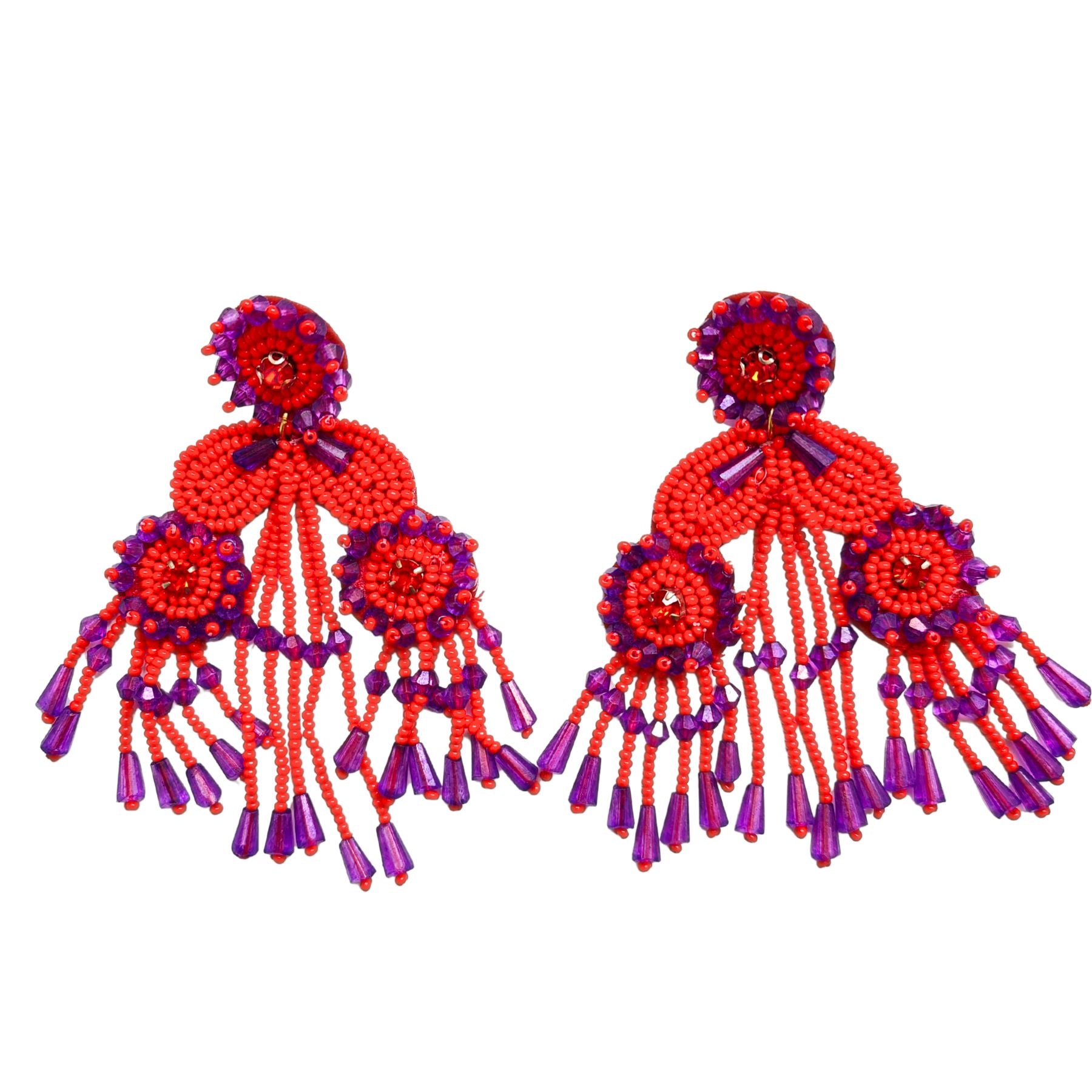 FRIDA RED AND PURPLE EARRINGS