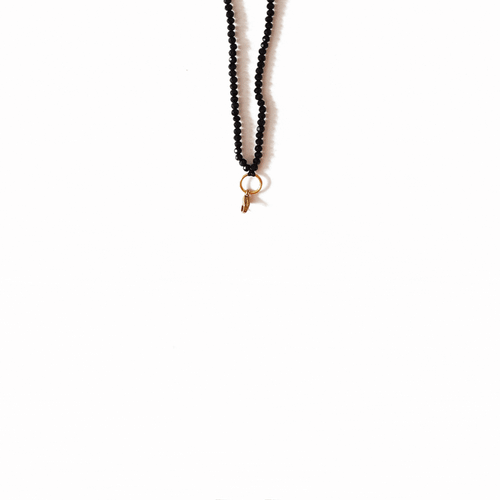 BLACK-GOLD GLASS NECKLACE