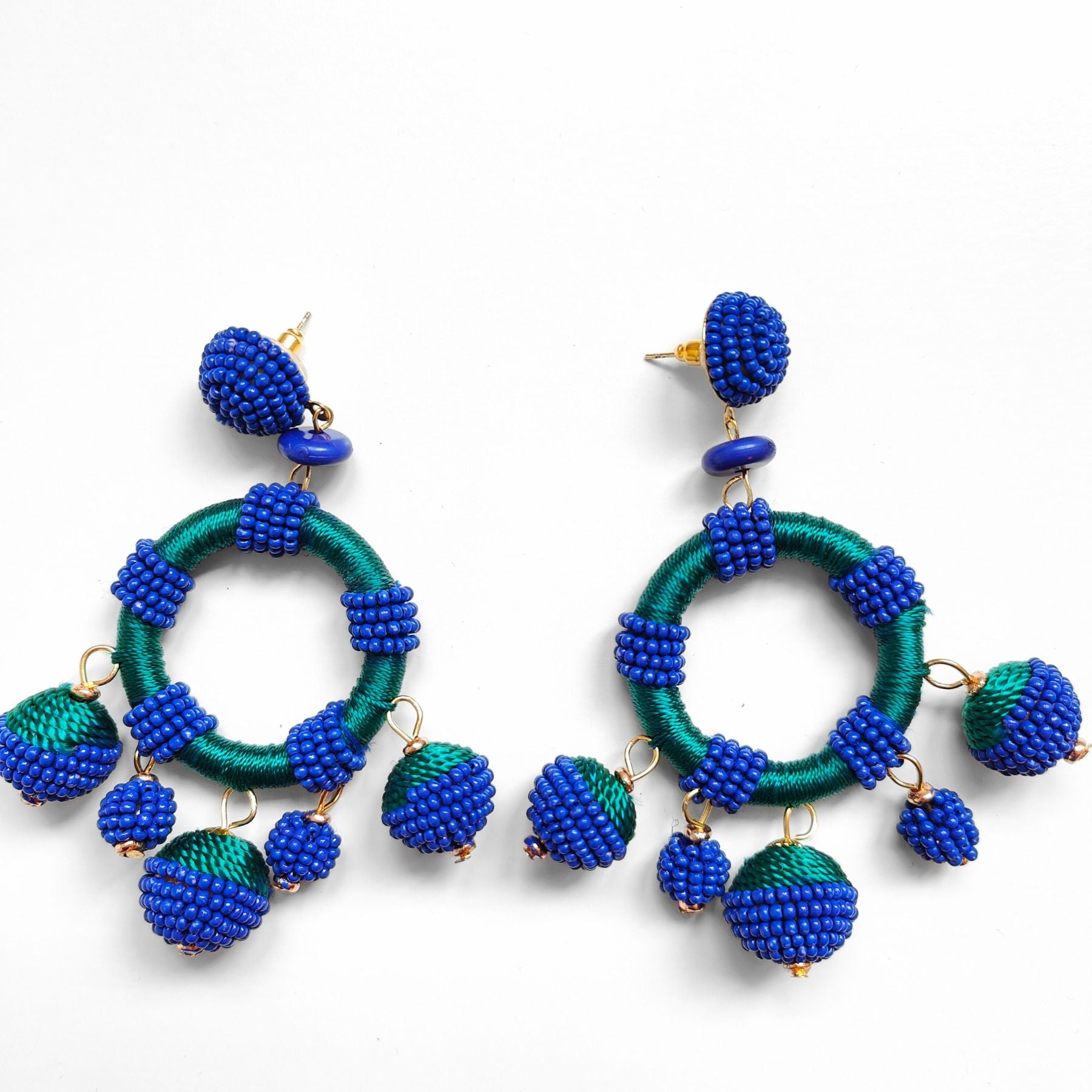 GAUGUIN BLUE AND GREEN EARRINGS