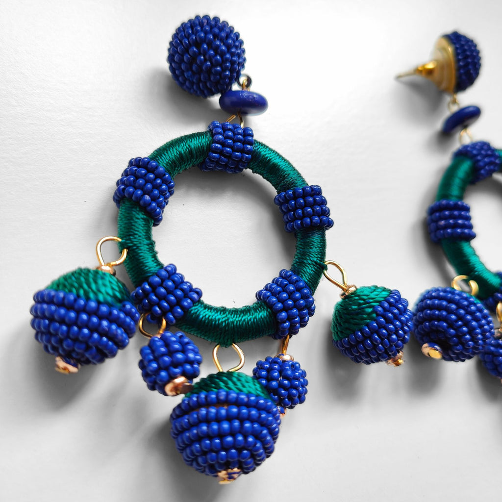 GAUGUIN BLUE AND GREEN EARRINGS