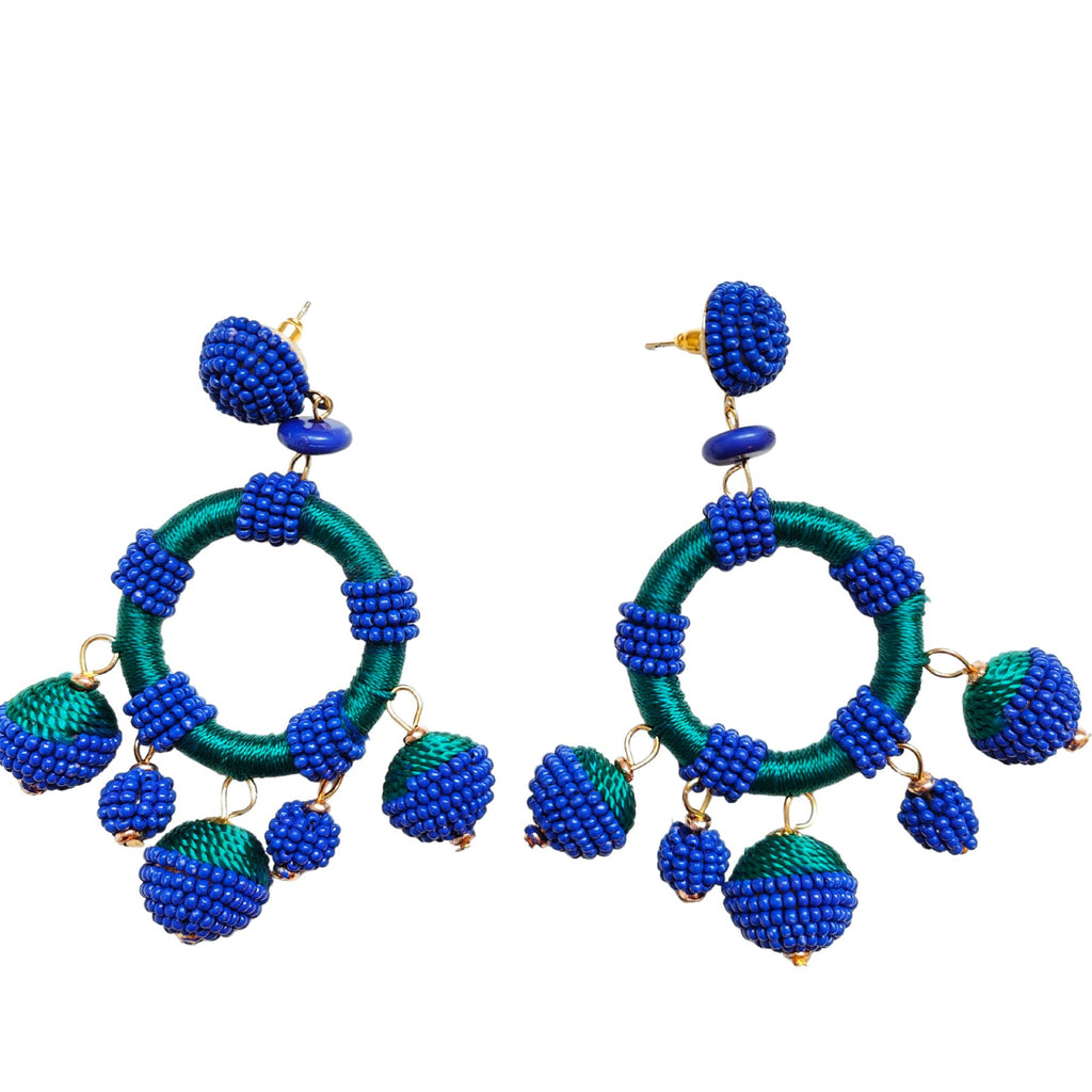 GAUGUIN BLUE AND GREEN EARRINGS