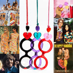 Colección corazones inspirada por el movimiento hippie de los años . paz y amor
