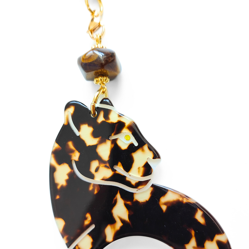 PENDANT-GLASSES LEOPARD