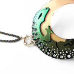 COLGANTE-GAFAS LAGARTO OCELADO VERDE