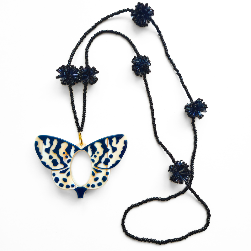 COLGANTE-GAFAS MARIPOSA VAN DER AST AZUL-NEGRO