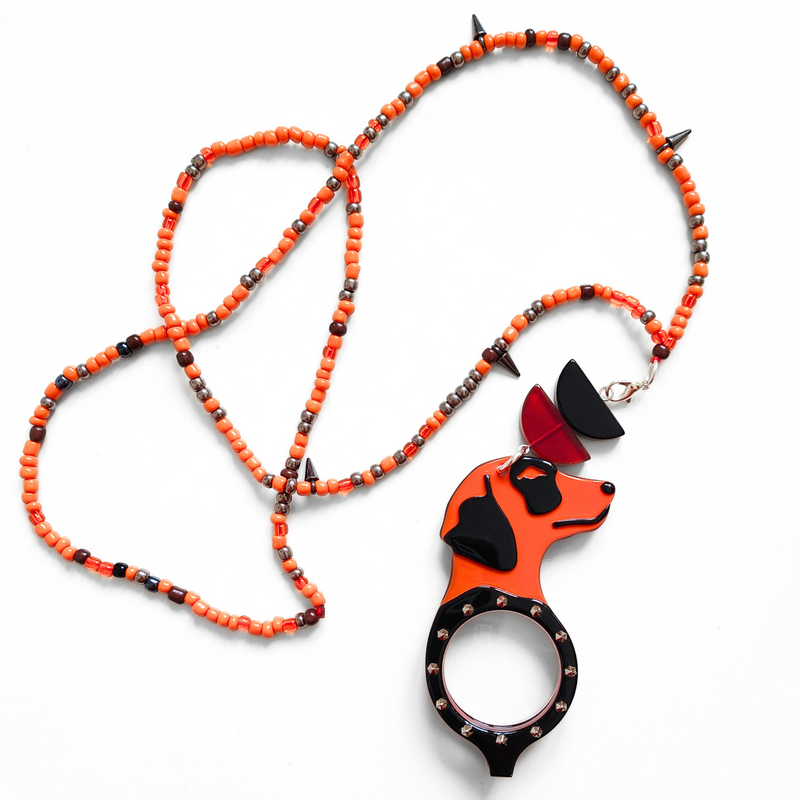 COLGANTE-GAFAS PERRO PUNK NARANJA - EDICIÓN 15 AÑOS