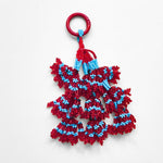 RED-TURQUOISE POMPON BAG CHARM
