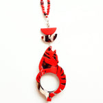 COLGANTE-GAFAS GATO WARHOL ROJO - EDICIÓN 15 AÑOS