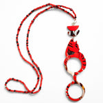 COLGANTE-GAFAS GATO WARHOL ROJO - EDICIÓN 15 AÑOS