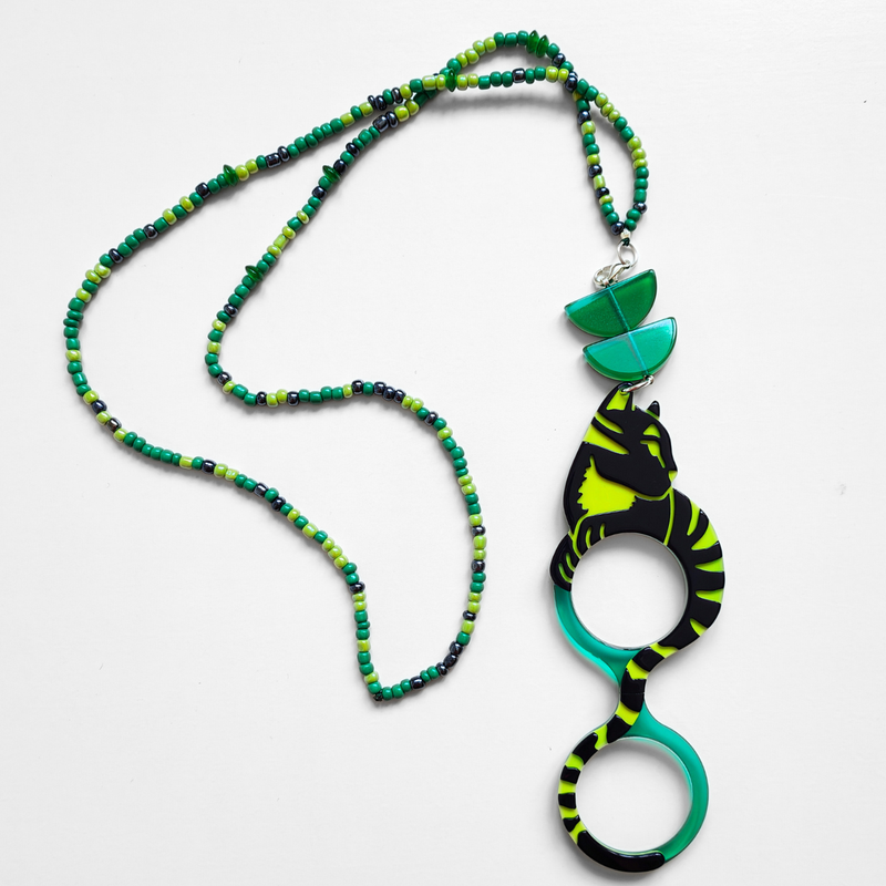 COLGANTE-GAFAS GATO WARHOL VERDE - EDICIÓN 15 AÑOS