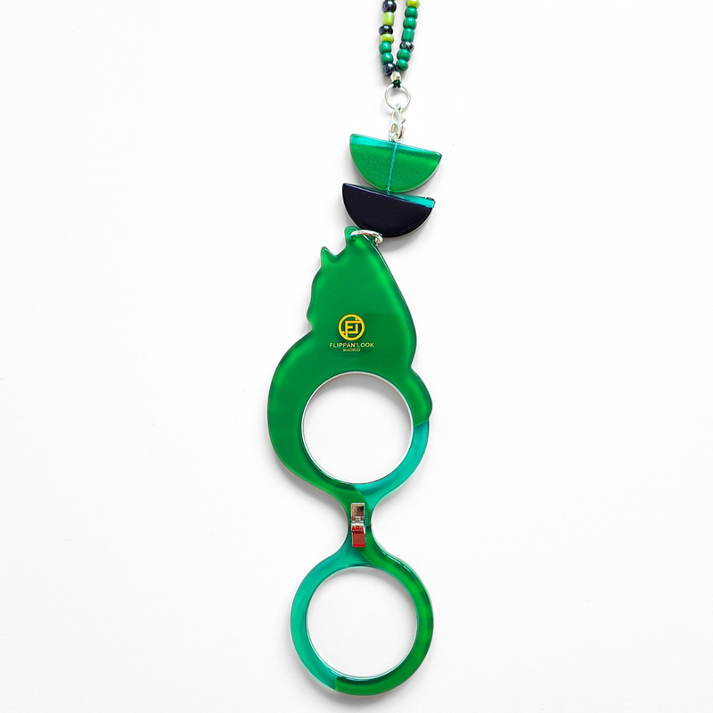 COLGANTE-GAFAS GATO WARHOL VERDE - EDICIÓN 15 AÑOS