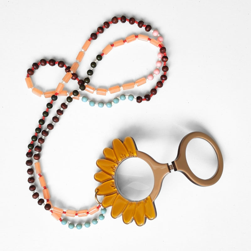 PENDANT-GLASSES MUSTARD DAISY